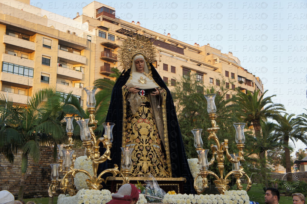 La Virgen de los Dolores, ayer durante el Rosario de la Aurora alt