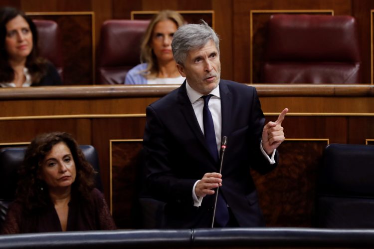 GRAF819. MADRID, 12/09/2018.- El ministro del Interior, Fernando Grande-Marlaska, durante su intervención hoy en la sesión de control al Gobierno en el Congreso. EFE/Juan Carlos Hidalgo