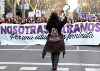 Manifestación con motivo del Día Internacional de la Mujer en Madrid