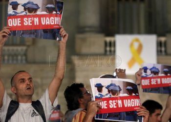 Concentración independentistas en Barcelona