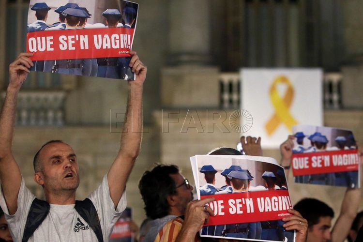 Concentración independentistas en Barcelona