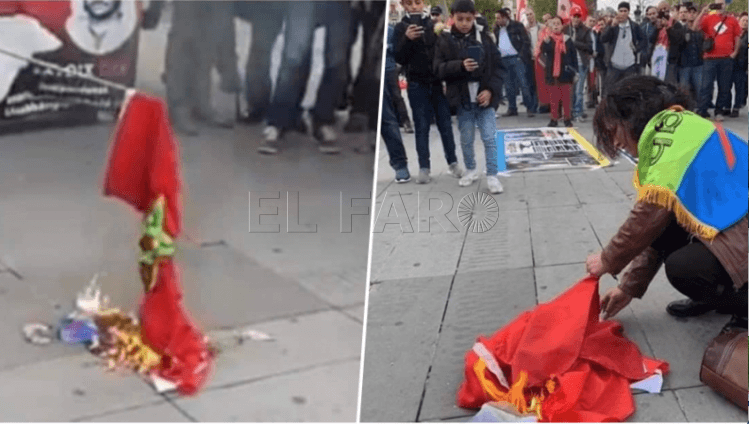 Una mujer quema una bandera de Marruecos en París y los ...