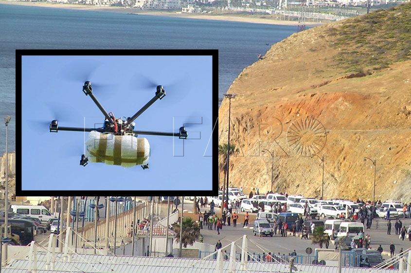 estanque Marcar cubierta Marruecos intercepta un dron cargado de pastillas que partió de Ceuta