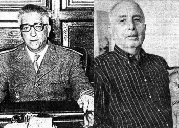 Izquierda: Adolfo Artalejo Campos, teniente coronel de Estado Mayor que firmó el acta de entrega de Villa Bens a Marruecos. Derecha: Cabo 1º José Clemente Fayos, el que arrió la última bandera española de Villa Bens.