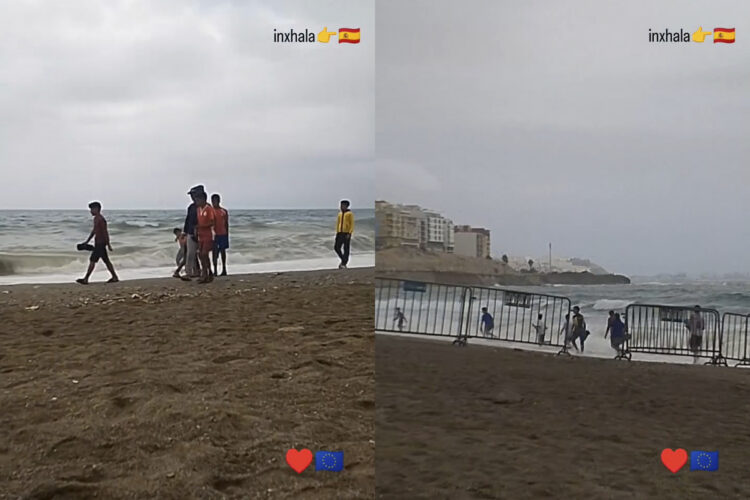 corre-corre-huida-menores-ceuta-pleno-oleaje