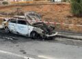 Un coche termina calcinado tras provocar un accidente