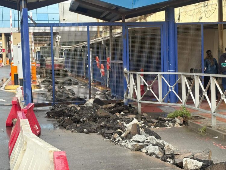 Obras de drenaje en la frontera del Tarajal